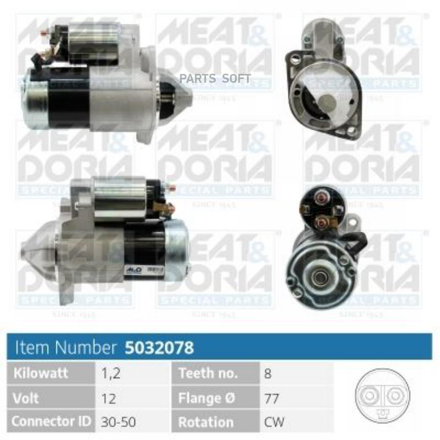 MEAT&DORIA 5032078 Стартер 12V 1,2KW Mitsubishi Outlander I, Galant VIII 2.0/2.4
MEAT&DORIA 5032078 Стартер 12V 1,2KW Mitsubishi Outlander I, Galant VIII 2.0/2.4