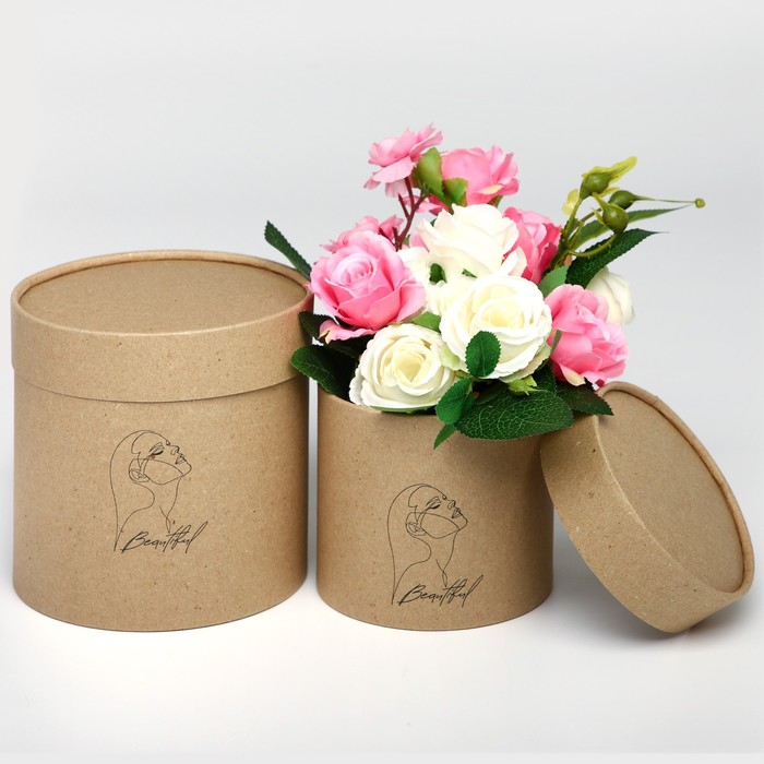 Набор шляпных коробок из крафта 2 в 1 «Beautiful», 12 х 12, 15 х 15 см, Коричневый, GIRL LINE
Набор шляпных коробок из крафта 2 в 1 «Beautiful», 12 х 12, 15 х 15 см, Коричневый, GIRL LINE