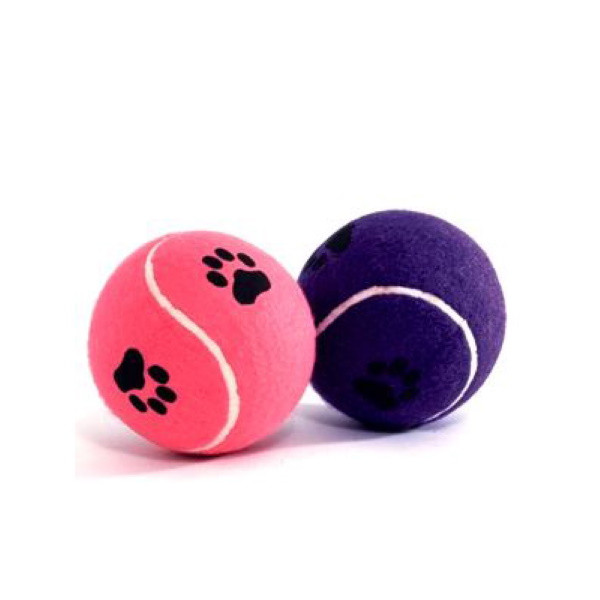 фото Апорт для собак beeztees мяч теннисный с лапкой, в ассортименте, 6.5 см