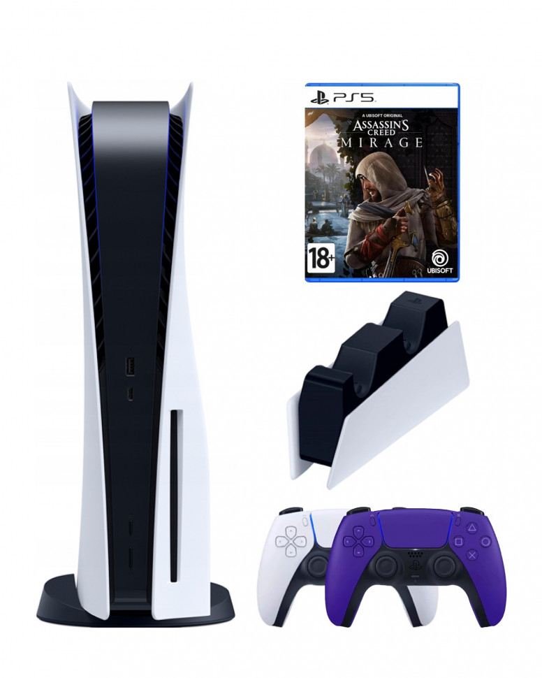 Приставка Sony PlayStation 5+2-ой геймпад(фиолетовый)+ Assassin's creed mirage (диск), Белый;черный
Приставка Sony PlayStation 5+2-ой геймпад(фиолетовый)+ Assassin's creed mirage (диск), Белый;черный