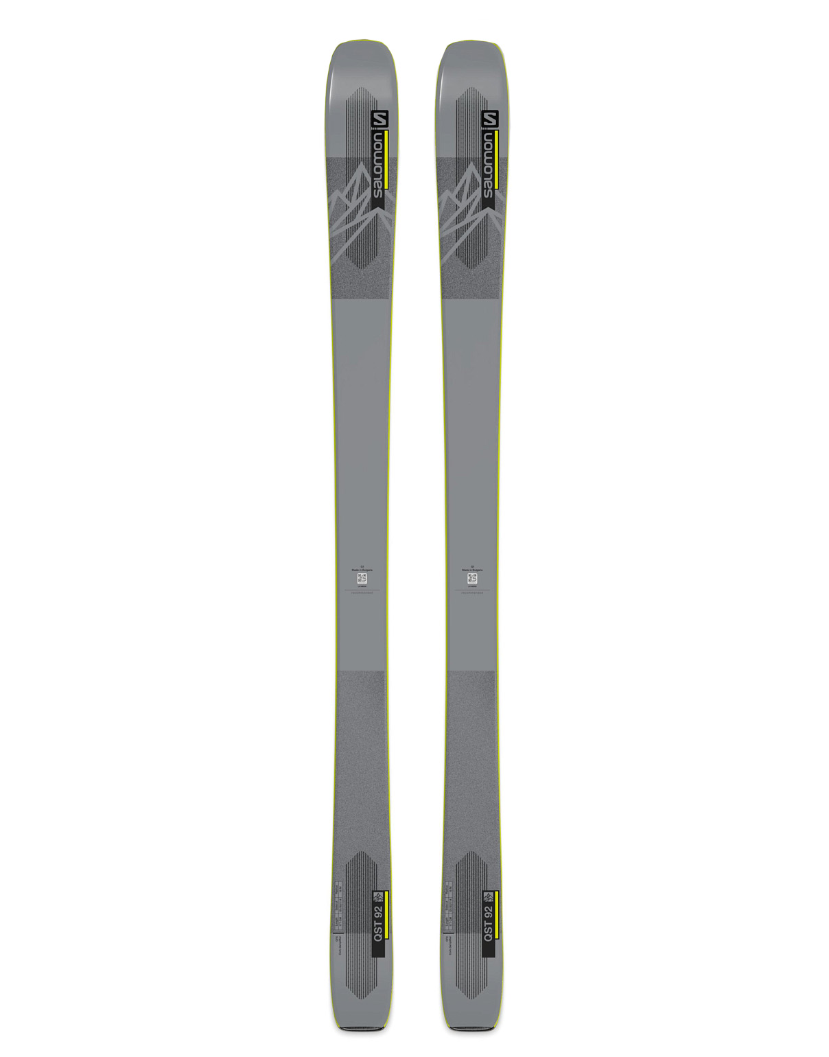 фото Горные лыжи salomon 2021-22 qst 92 grey/yellow (см:169)