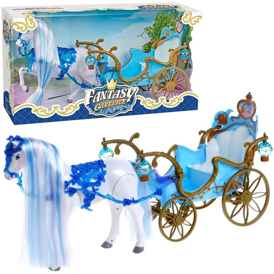 фото Игровой набор bettina карета с лошадью fantasy carriage, со световыми эффектами, 110412