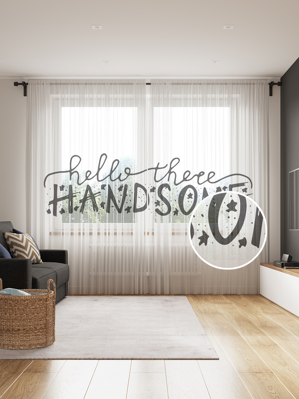 Фототюль JoyArty "Привет красавчик", 145x265см (2 полотна со шторной лентой + 50 крючков), Привет красавчик
Фототюль JoyArty "Привет красавчик", 145x265см (2 полотна со шторной лентой + 50 крючков), Привет красавчик