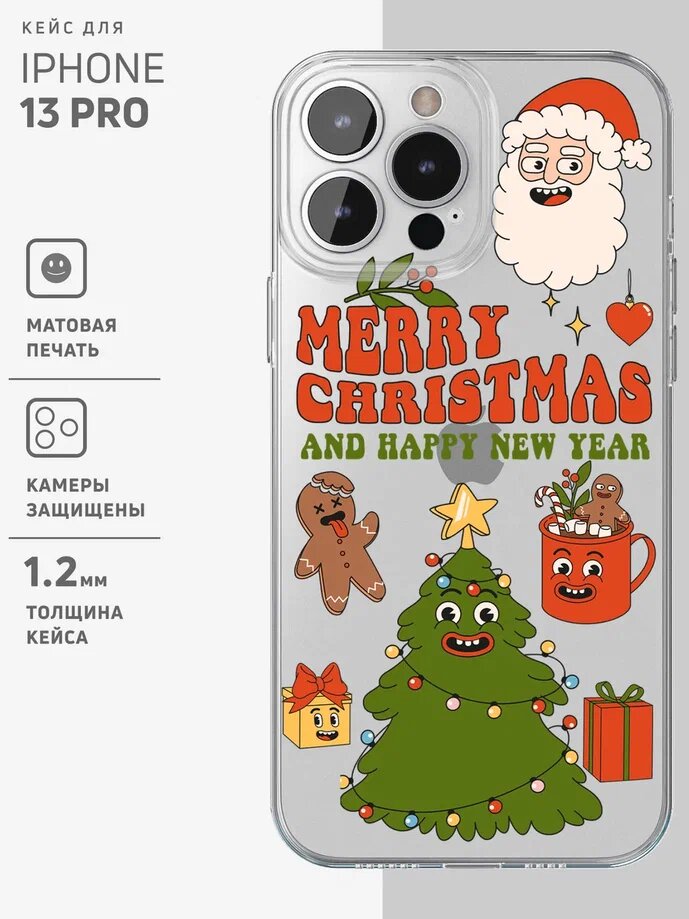 Чехол на iPhone 13 Pro прозрачный с принтом "Merry Christmas", Красный;зеленый;белый, GEL iPhone 13 Pro
Чехол на iPhone 13 Pro прозрачный с принтом "Merry Christmas", Красный;зеленый;белый, GEL iPhone 13 Pro