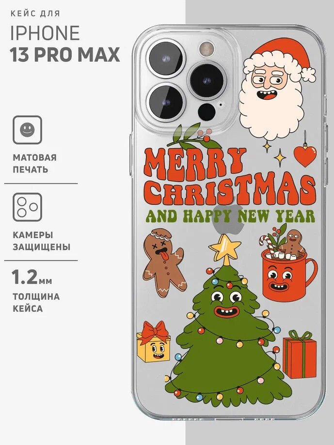 Чехол на iPhone 13 Pro max прозрачный с принтом "Merry Christmas", Красный;зеленый;белый, GEL iPhone 13 Pro Max
Чехол на iPhone 13 Pro max прозрачный с принтом "Merry Christmas", Красный;зеленый;белый, GEL iPhone 13 Pro Max
