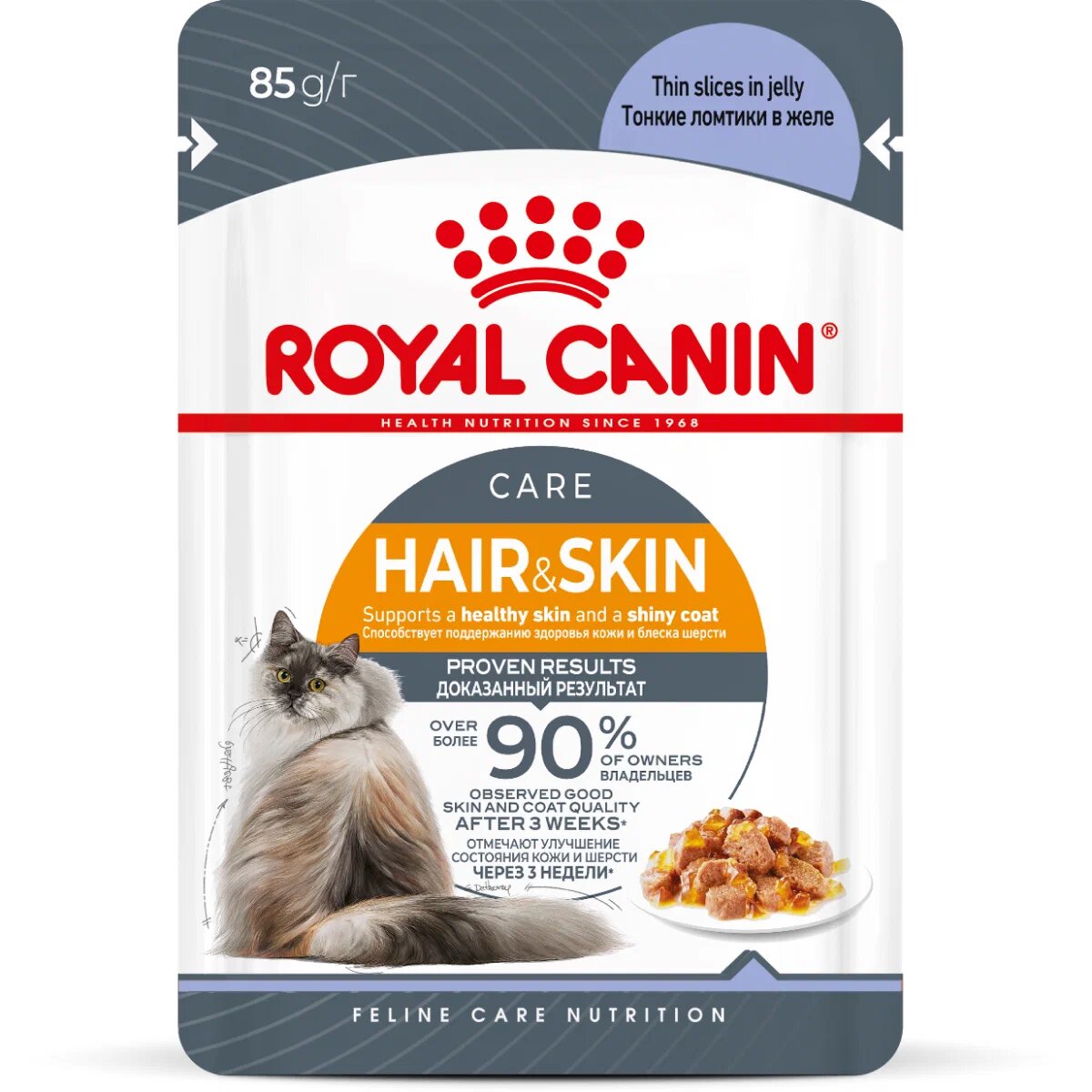 Влажный корм для кошек Royal Canin Hair&Skin идеальная кожа и шерсть, в желе 28шт по 85гр
Влажный корм для кошек Royal Canin Hair&Skin идеальная кожа и шерсть, в желе 28шт по 85гр