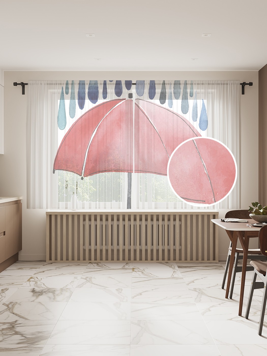 фото Фототюль joyarty "дождевая защита", 145x180 см (2 полотна со шторной лентой + 50 крючков)