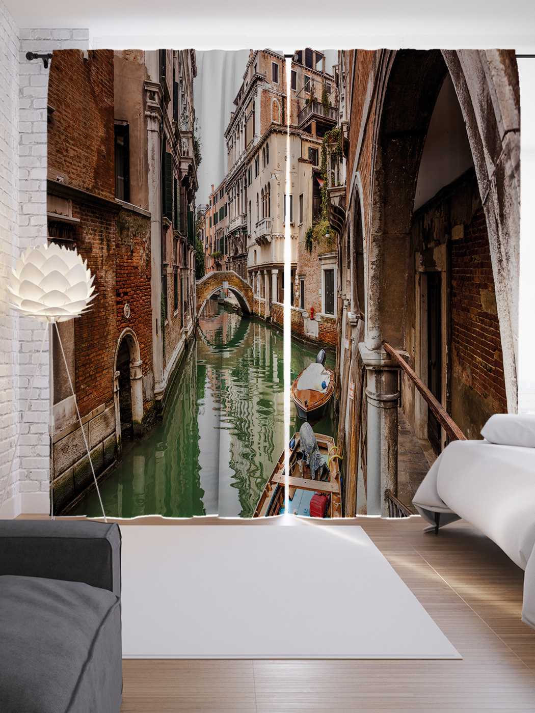 фото Шторы joyarty с фотопечатью "архитектура венеции" из сатена, 290х265 см