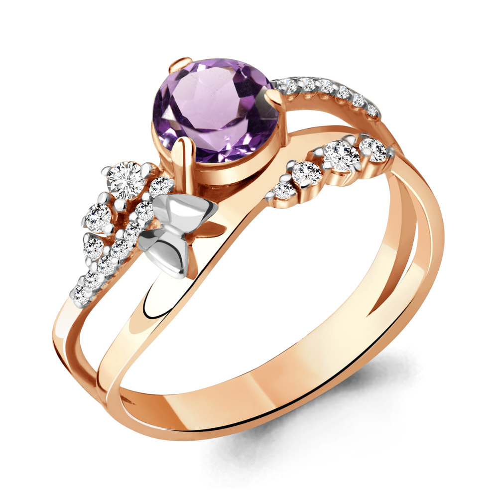 фото Кольцо из серебра с аметистом р. 18,5 aquamarine 6572204а_925_з