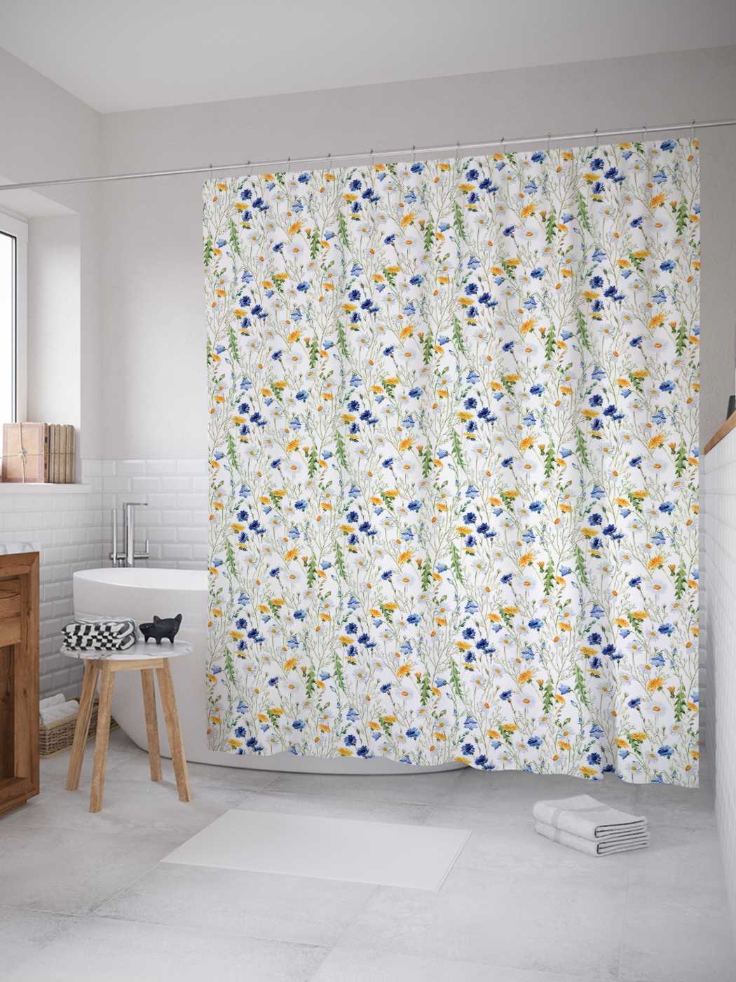 Штора (занавеска) для ванной JoyArty "Полевые цветы" из сатена, 180х200 см с крючками, Полевые цветы 
Штора (занавеска) для ванной JoyArty "Полевые цветы" из сатена, 180х200 см с крючками, Полевые цветы