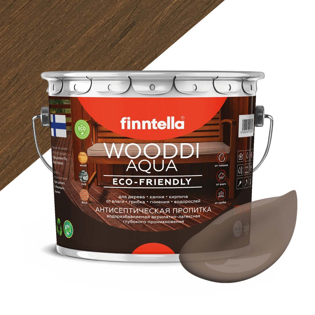 Антисептическая пропитка для дерева на водной основе FINNTELLA WOODDI AQUA для внутренних, Коричневый, WOODDI AQUA цвет
Антисептическая пропитка для дерева на водной основе FINNTELLA WOODDI AQUA для внутренних, Коричневый, WOODDI AQUA цвет
