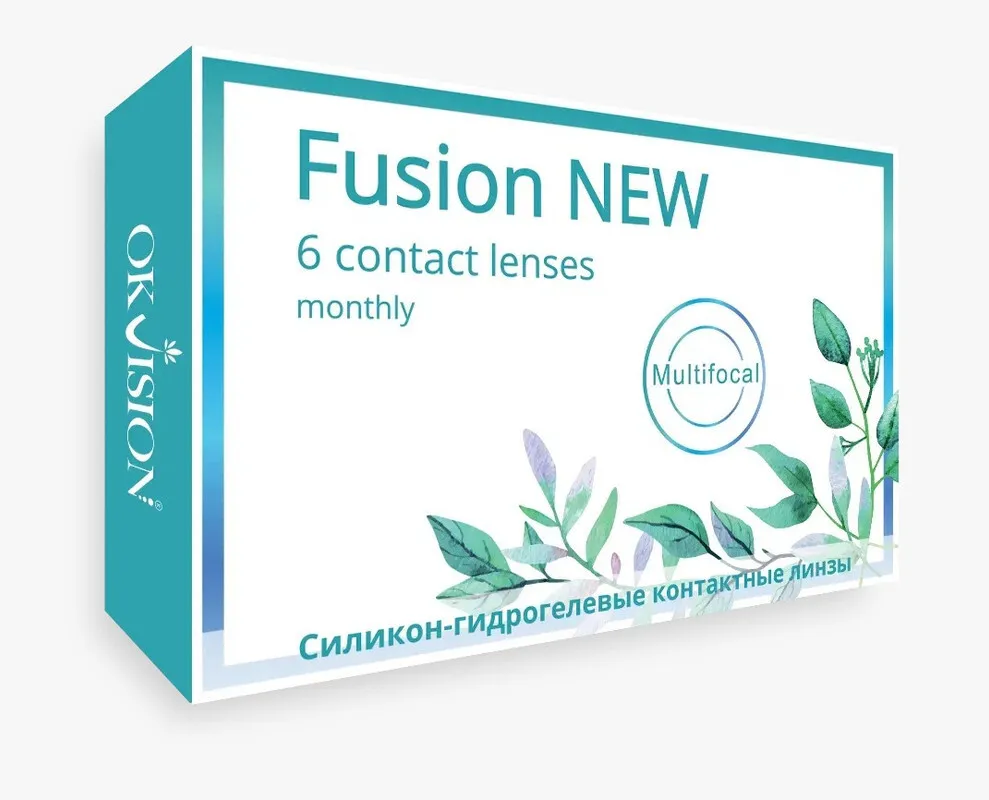 Мультифокальные линзы OKVision Fusion New Multifocal, 6 линз, R 8,6 SPH -1,00 ADD +1,00D
Мультифокальные линзы OKVision Fusion New Multifocal, 6 линз, R 8,6 SPH -1,00 ADD +1,00D