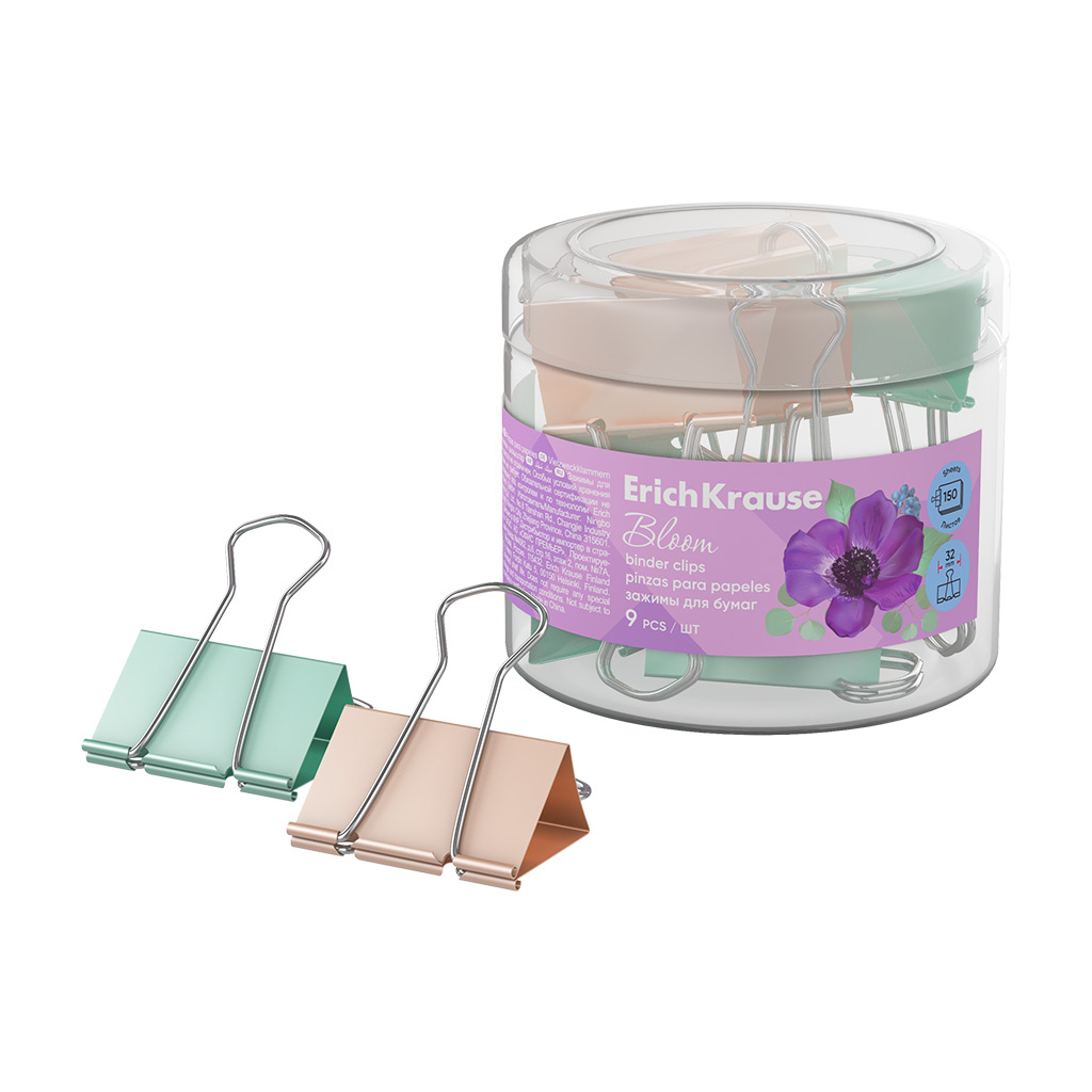 Зажимы для бумаг ErichKrause Pastel Bloom 62070, 32 мм, в пластиковой коробке, 9 штук, Разноцветный
Зажимы для бумаг ErichKrause Pastel Bloom 62070, 32 мм, в пластиковой коробке, 9 штук, Разноцветный