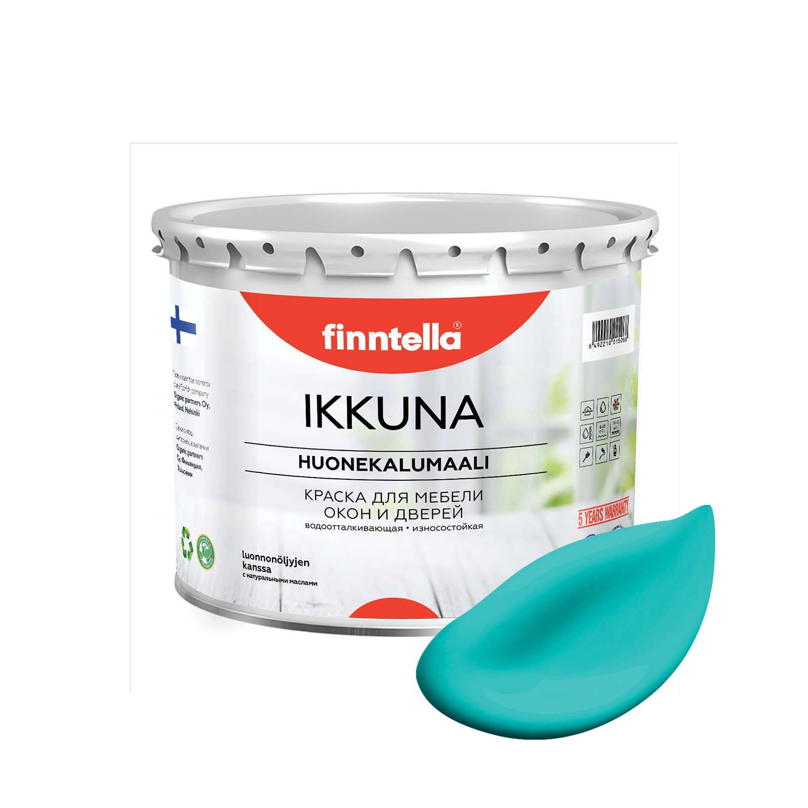 Краска IKKUNA FINNTELLA Матовая, AKVAMARIINI бирюзовый, 2,7л, Голубой, IKKUNA для мебели и для дерева, для кухни и кухонных фасадов, для шкафов, для комодов и для деревянных поверхностей с натуральным маслом, без запаха
Краска IKKUNA FINNTELLA Матовая, AKVAMARIINI бирюзовый, 2,7л, Голубой, IKKUNA для мебели и для дерева, для кухни и кухонных фасадов, для шкафов, для комодов и для деревянных поверхностей с натуральным маслом, без запаха