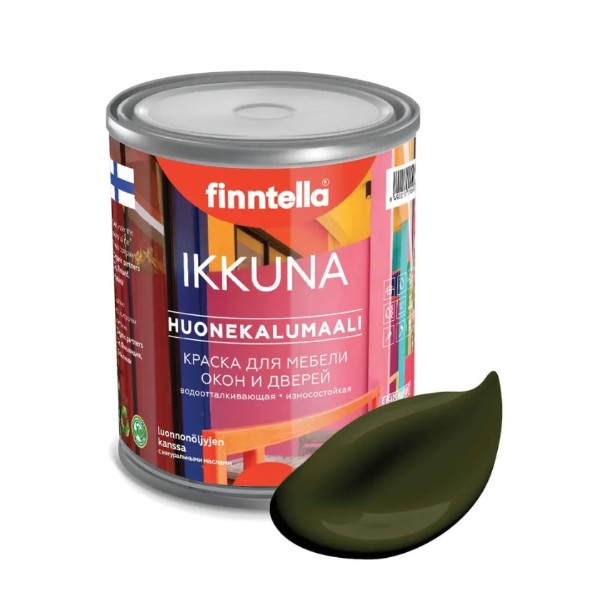 Краска IKKUNA FINNTELLA Матовая, KOMBU буро-зеленый, 9л, IKKUNA для мебели, для дерева и для деревянных поверхностей с натуральным маслом, без запаха
Краска IKKUNA FINNTELLA Матовая, KOMBU буро-зеленый, 9л, IKKUNA для мебели, для дерева и для деревянных поверхностей с натуральным маслом, без запаха