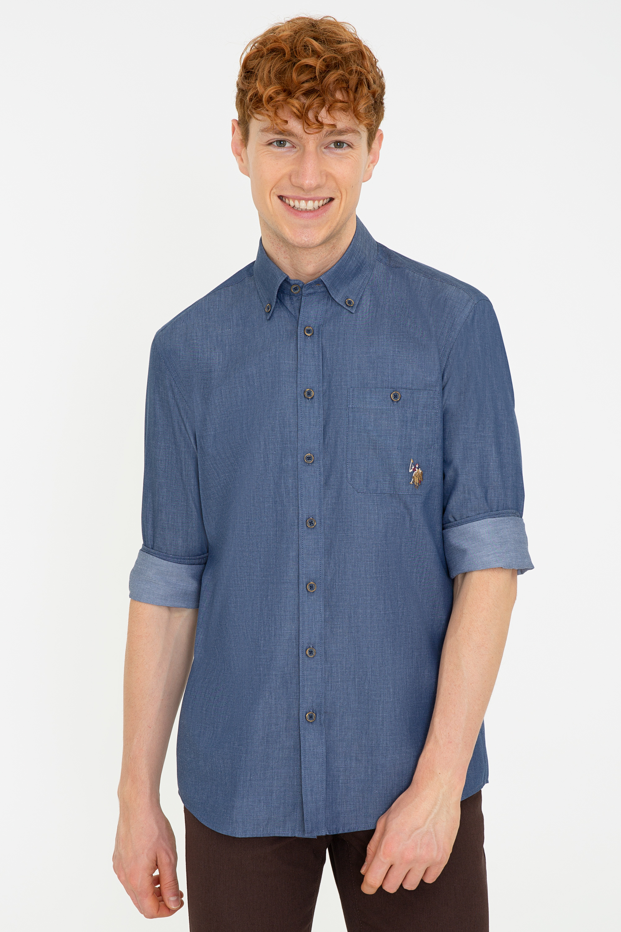 фото Рубашка мужская u.s. polo assn. g081sz0040metis синяя m