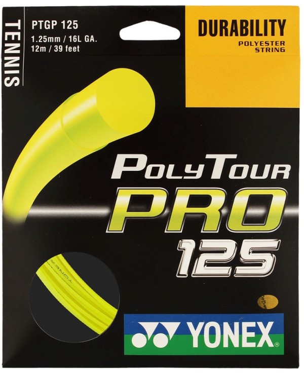 фото Струна для тенниса yonex 12m polytour pro, yellow, 1.25