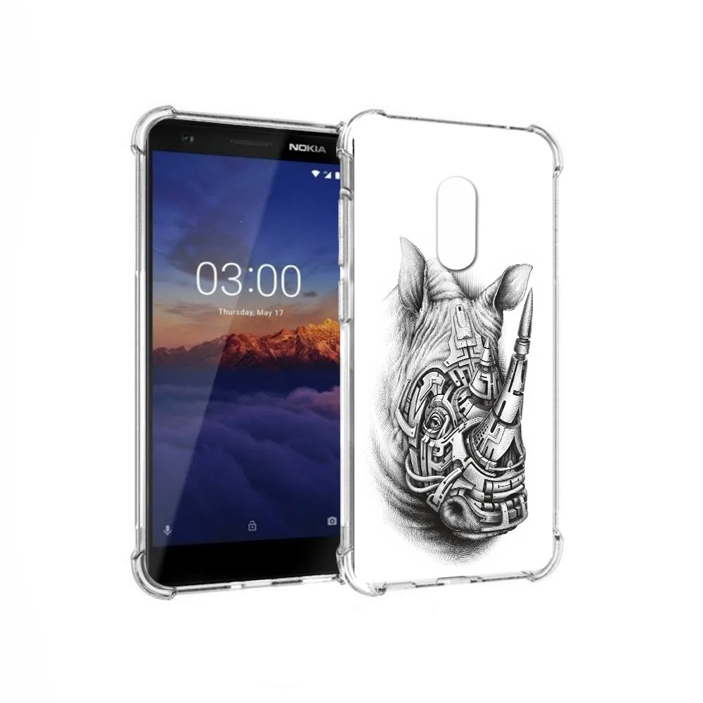 Чехол MyPads Tocco для Nokia 3.1 стальной носорог (PT114125.119.620), Прозрачный, Tocco 
Чехол MyPads Tocco для Nokia 3.1 стальной носорог (PT114125.119.620), Прозрачный, Tocco