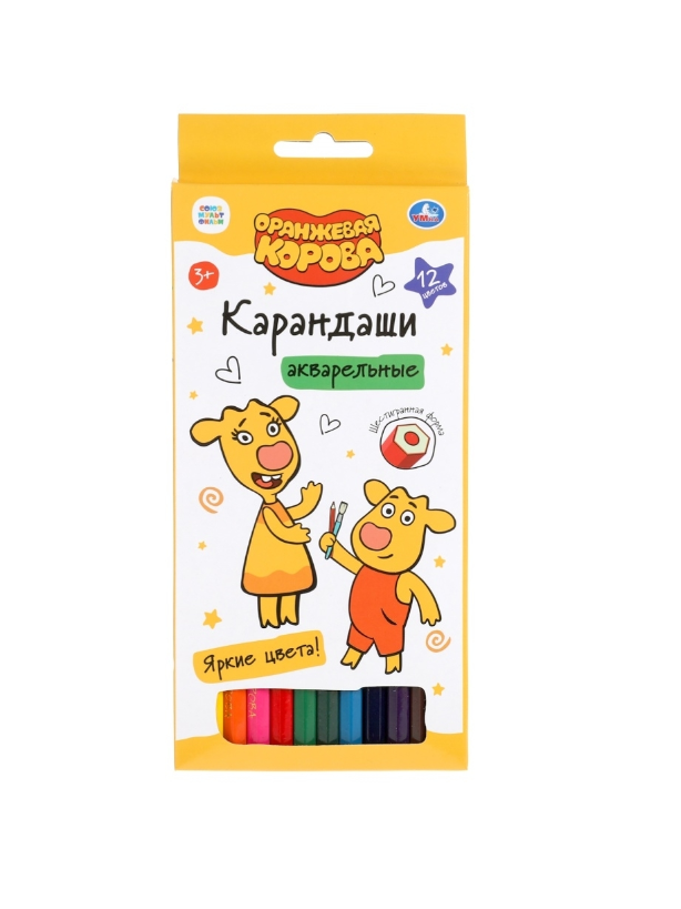 Цветные карандаши Оранжевая корова 12цв, акварельные Умка в кор.20*12шт, Разноцветные
Цветные карандаши Оранжевая корова 12цв, акварельные Умка в кор.20*12шт, Разноцветные