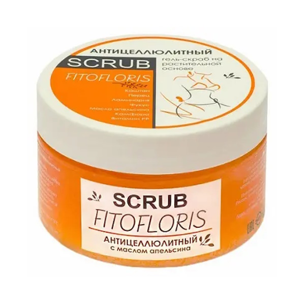 Гель-скраб антицеллюлитный с маслом апельсина FITOFLORIS 250 мл 
Гель-скраб антицеллюлитный с маслом апельсина FITOFLORIS 250 мл