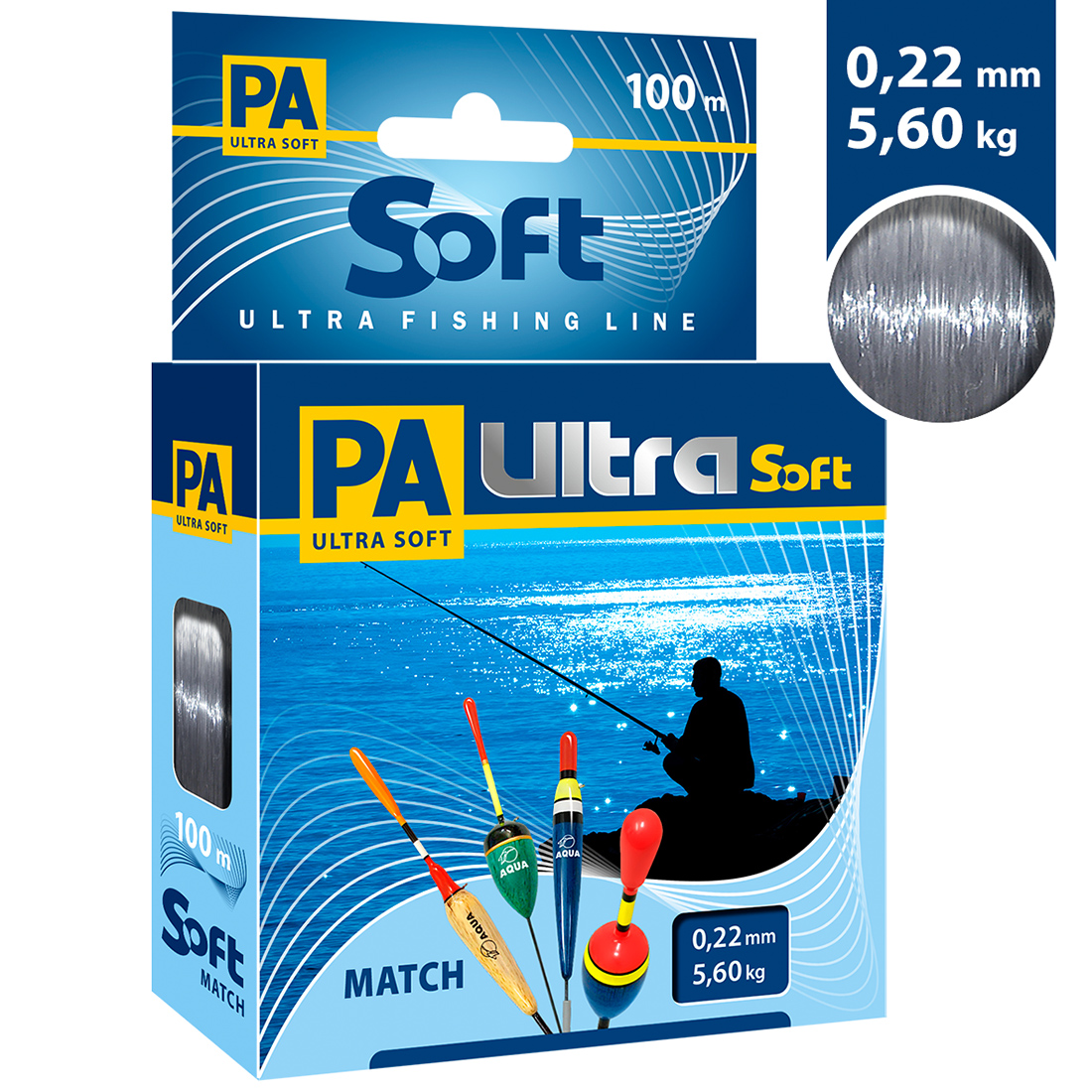 Леска AQUA PA ULTRA SOFT MATCH 0,22mm 100m, цвет - дымчато-серый, test - 5,60kg, PA ULTRA SOFT
Леска AQUA PA ULTRA SOFT MATCH 0,22mm 100m, цвет - дымчато-серый, test - 5,60kg, PA ULTRA SOFT
