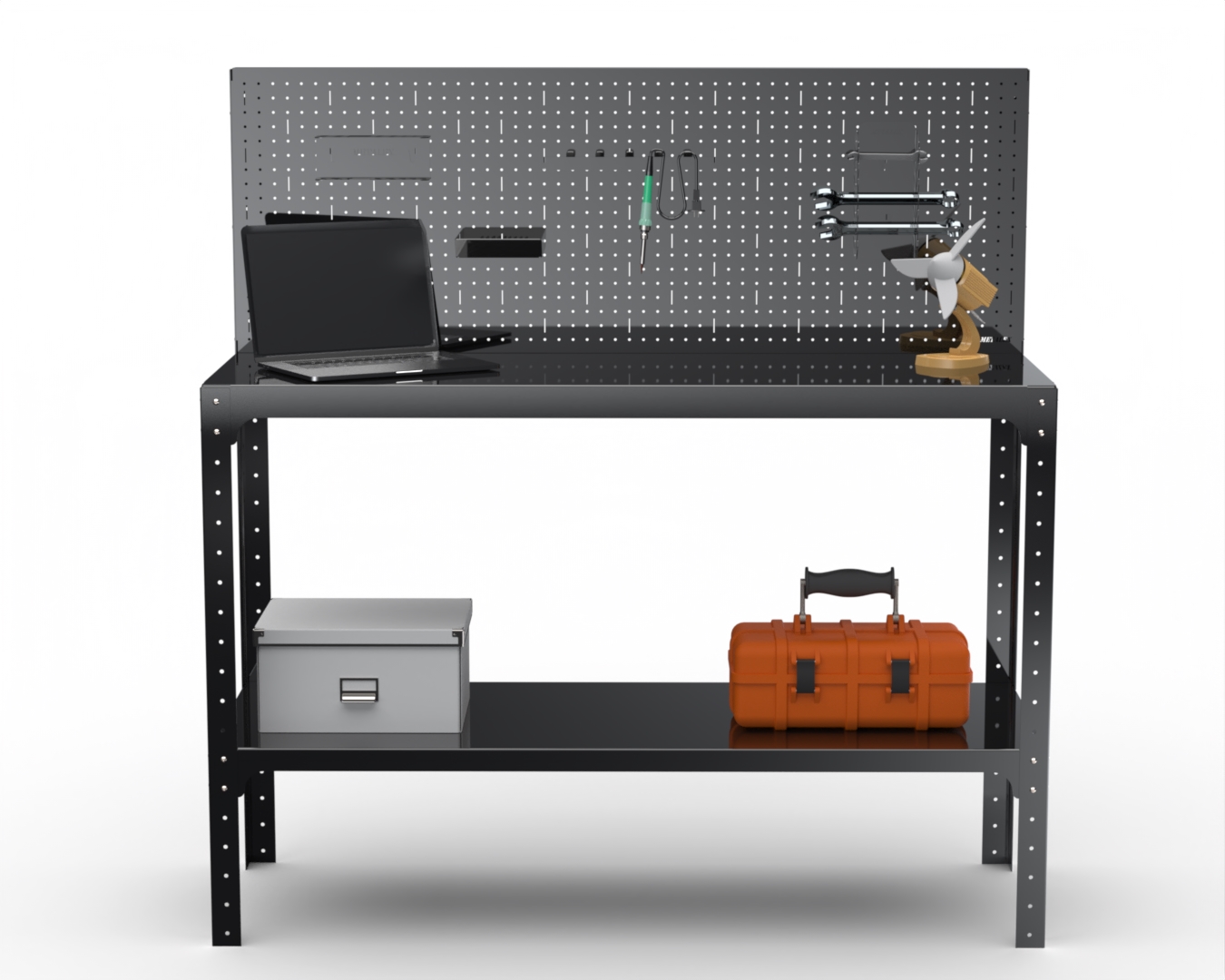 Стол-верстак Metalex серия KIT 950х1400х400 (одна полка) + перфопанель, черный
Стол-верстак Metalex серия KIT 950х1400х400 (одна полка) + перфопанель, черный
