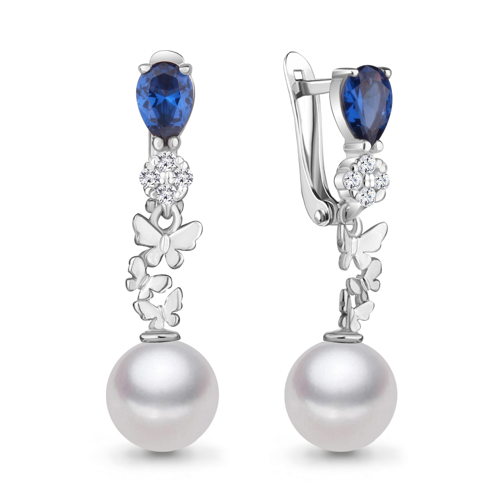 Серьги подвески из серебра с фианитом, сапфиром, жемчугом Aquamarine 48933Б_925_р, 48933Б_925_р
Серьги подвески из серебра с фианитом, сапфиром, жемчугом Aquamarine 48933Б_925_р, 48933Б_925_р