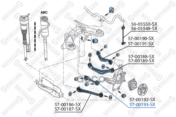 Рычаг задней повески Stellox для Mercedes-Benz W221, C216 05- средний правый 5700193SX
Рычаг задней повески Stellox для Mercedes-Benz W221, C216 05- средний правый 5700193SX