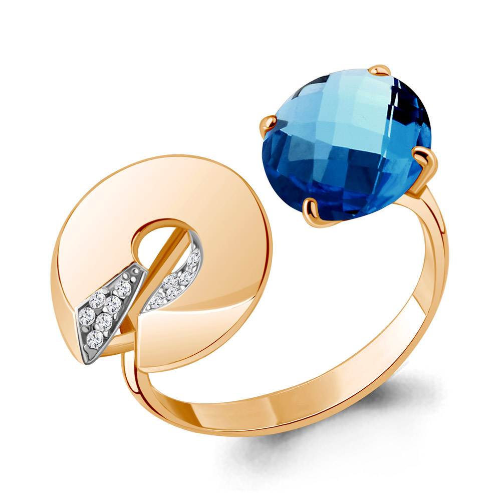 Кольцо из серебра с топазом искусственным/фианитом р. Aquamarine 6594693А, 6594693А_925_з
Кольцо из серебра с топазом искусственным/фианитом р. Aquamarine 6594693А, 6594693А_925_з