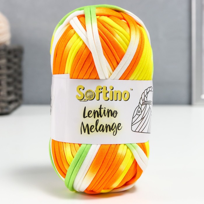 Пряжа трикотажная 95% хлопок, 5% эластан "Lentino Melange" 100 гр 30 м цвет 1 (2 шт), Желтый;белый;оранжевый;зеленый
Пряжа трикотажная 95% хлопок, 5% эластан "Lentino Melange" 100 гр 30 м цвет 1 (2 шт), Желтый;белый;оранжевый;зеленый