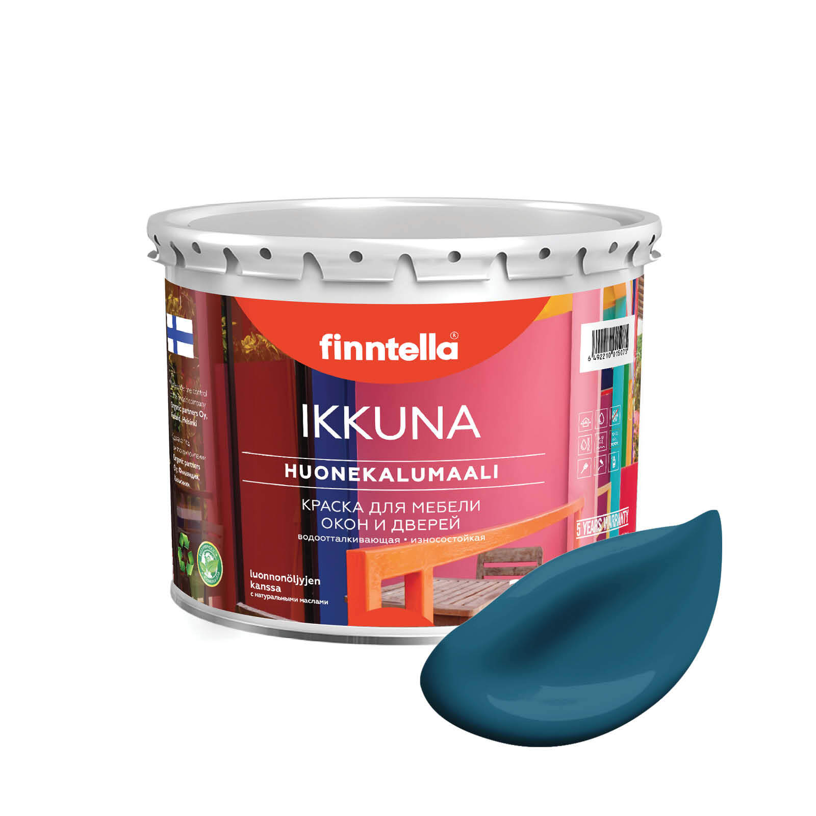 Краска IKKUNA Color Матовая, MYRSKY бирюзовый, 2,7л, Зеленый, IKKUNA Color для дерева, деревянных поверхностей и интерьеров, стен и потолка с натуральным маслом, без запаха
Краска IKKUNA Color Матовая, MYRSKY бирюзовый, 2,7л, Зеленый, IKKUNA Color для дерева, деревянных поверхностей и интерьеров, стен и потолка с натуральным маслом, без запаха