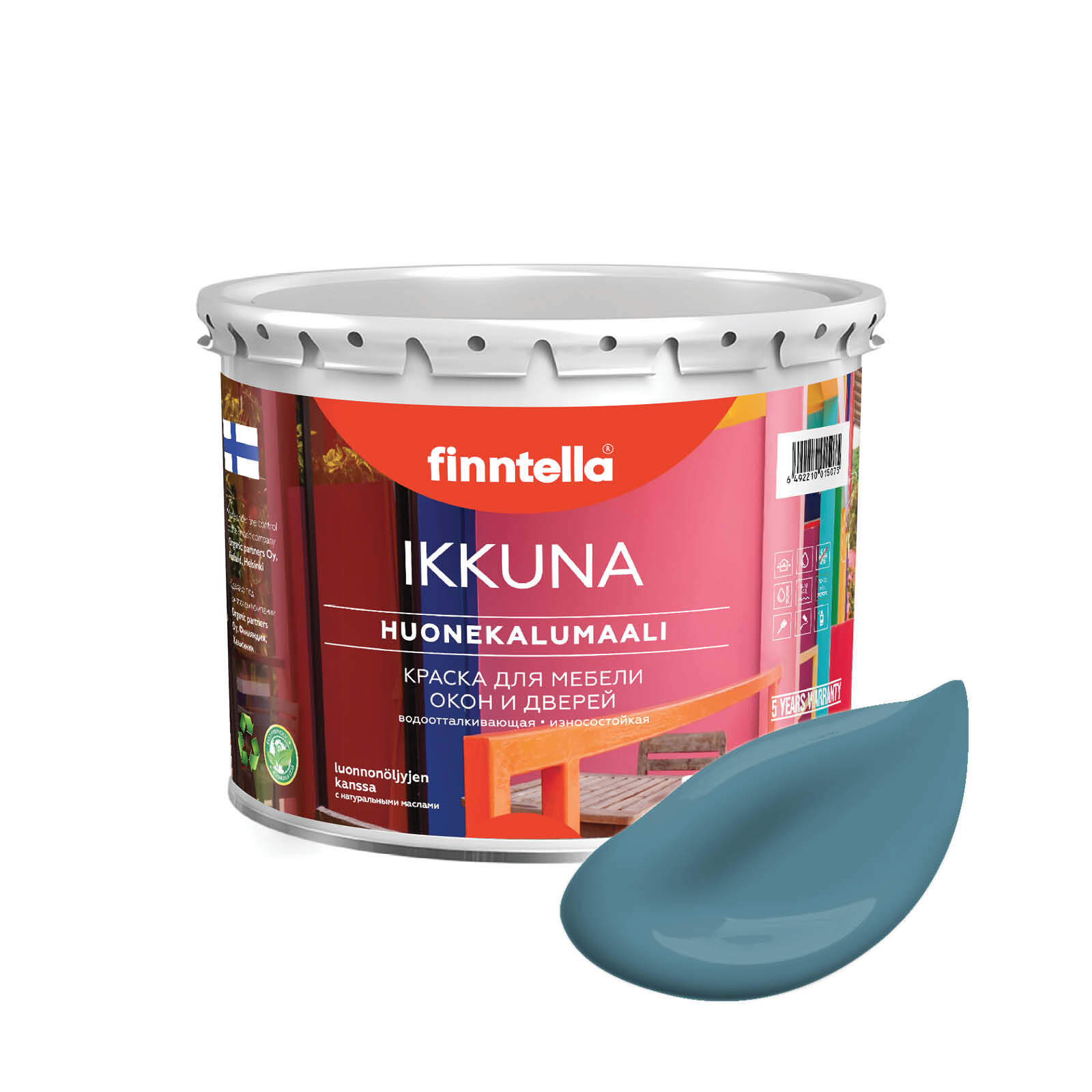 Краска IKKUNA Color Матовая, ENKELI пастельно-бирюзовый, 2,7л, Зеленый, IKKUNA Color для дерева, деревянных поверхностей и интерьеров, стен и потолка с натуральным маслом, без запаха
Краска IKKUNA Color Матовая, ENKELI пастельно-бирюзовый, 2,7л, Зеленый, IKKUNA Color для дерева, деревянных поверхностей и интерьеров, стен и потолка с натуральным маслом, без запаха