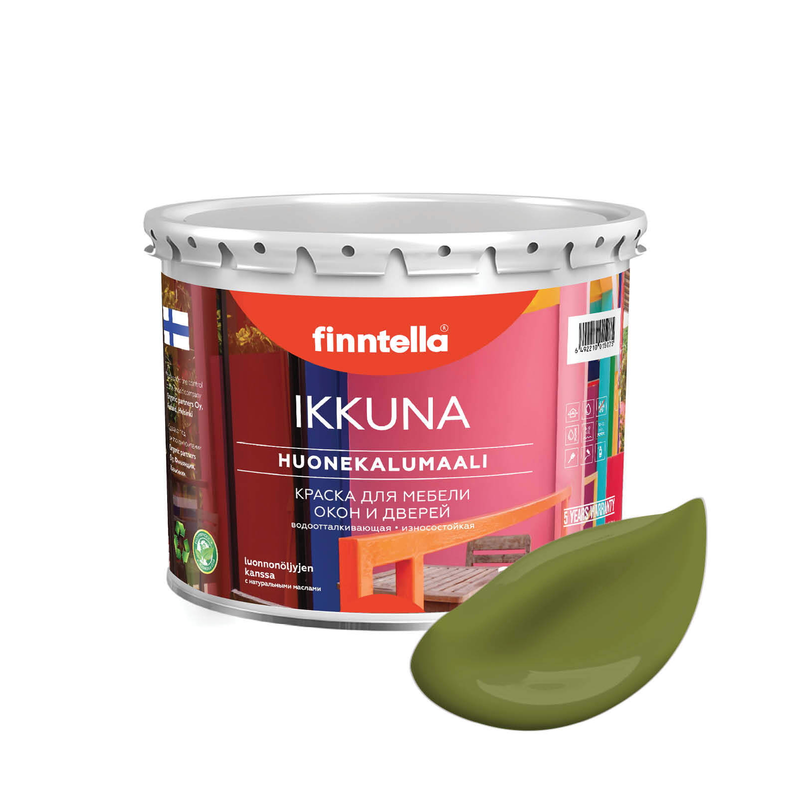 Краска IKKUNA Color Матовая, RUOHO травяной зеленый, 2,7л, IKKUNA Color для дерева, деревянных поверхностей и интерьеров, стен и потолка с натуральным маслом, без запаха
Краска IKKUNA Color Матовая, RUOHO травяной зеленый, 2,7л, IKKUNA Color для дерева, деревянных поверхностей и интерьеров, стен и потолка с натуральным маслом, без запаха