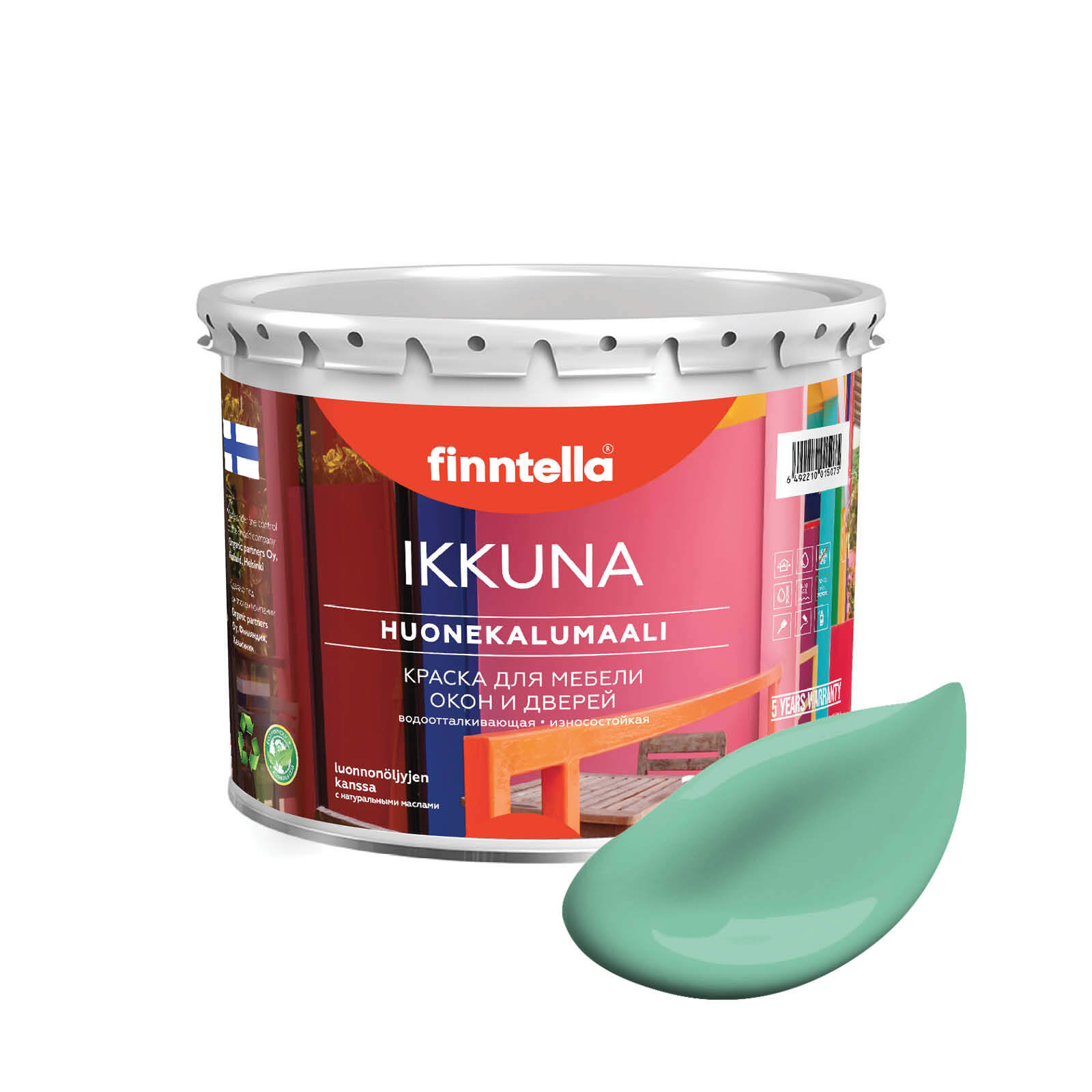 Краска IKKUNA Color Матовая, VIILEA светло-бирюзовый, 2,7л, Голубой, IKKUNA Color для дерева, деревянных поверхностей и интерьеров, стен и потолка с натуральным маслом, без запаха
Краска IKKUNA Color Матовая, VIILEA светло-бирюзовый, 2,7л, Голубой, IKKUNA Color для дерева, деревянных поверхностей и интерьеров, стен и потолка с натуральным маслом, без запаха