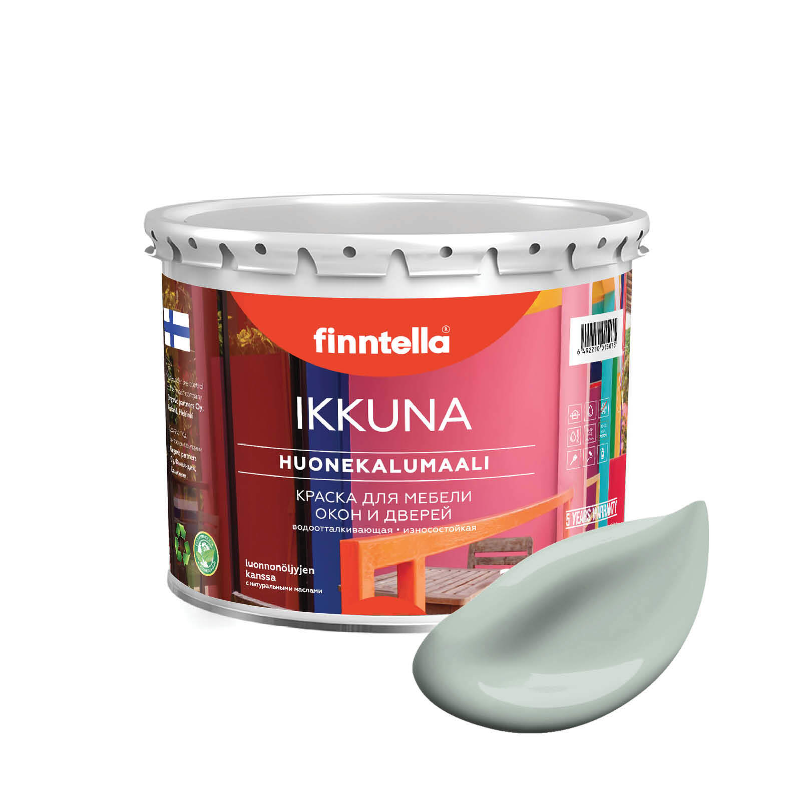 Краска IKKUNA Color Матовая, AAVE серо-зеленый, 2,7л, IKKUNA Color для дерева, деревянных поверхностей и интерьеров, стен и потолка с натуральным маслом, без запаха
Краска IKKUNA Color Матовая, AAVE серо-зеленый, 2,7л, IKKUNA Color для дерева, деревянных поверхностей и интерьеров, стен и потолка с натуральным маслом, без запаха