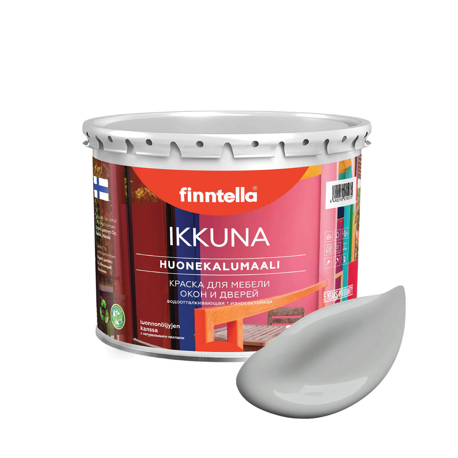 Краска IKKUNA Color Матовая, SEITTI светло-серый, 2,7л, IKKUNA Color для дерева, деревянных поверхностей и интерьеров, стен и потолка с натуральным маслом, без запаха
Краска IKKUNA Color Матовая, SEITTI светло-серый, 2,7л, IKKUNA Color для дерева, деревянных поверхностей и интерьеров, стен и потолка с натуральным маслом, без запаха