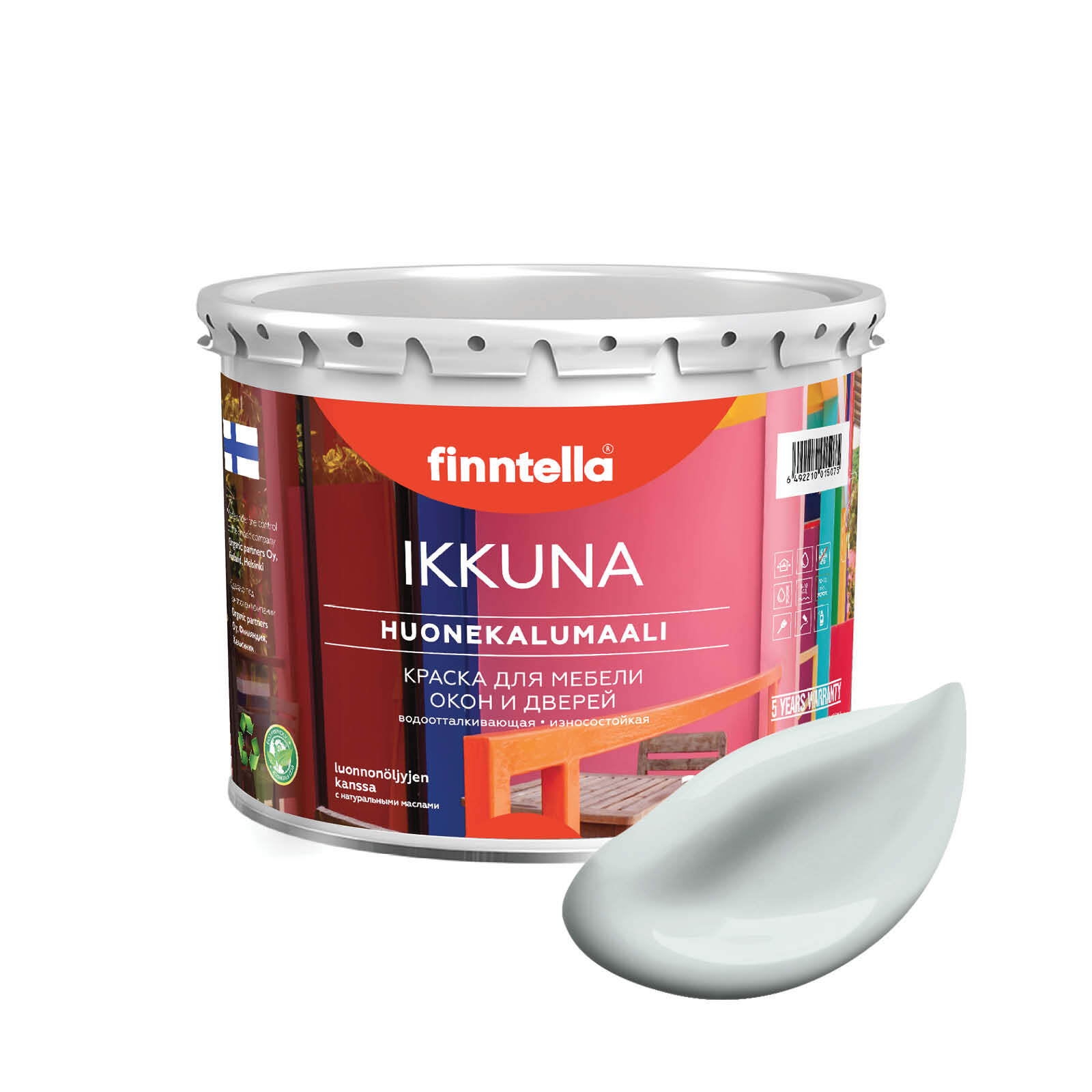 Краска IKKUNA Color Матовая, ISLANTI серо-голубой, 2,7л, IKKUNA Color для дерева, деревянных поверхностей и интерьеров, стен и потолка с натуральным маслом, без запаха
Краска IKKUNA Color Матовая, ISLANTI серо-голубой, 2,7л, IKKUNA Color для дерева, деревянных поверхностей и интерьеров, стен и потолка с натуральным маслом, без запаха