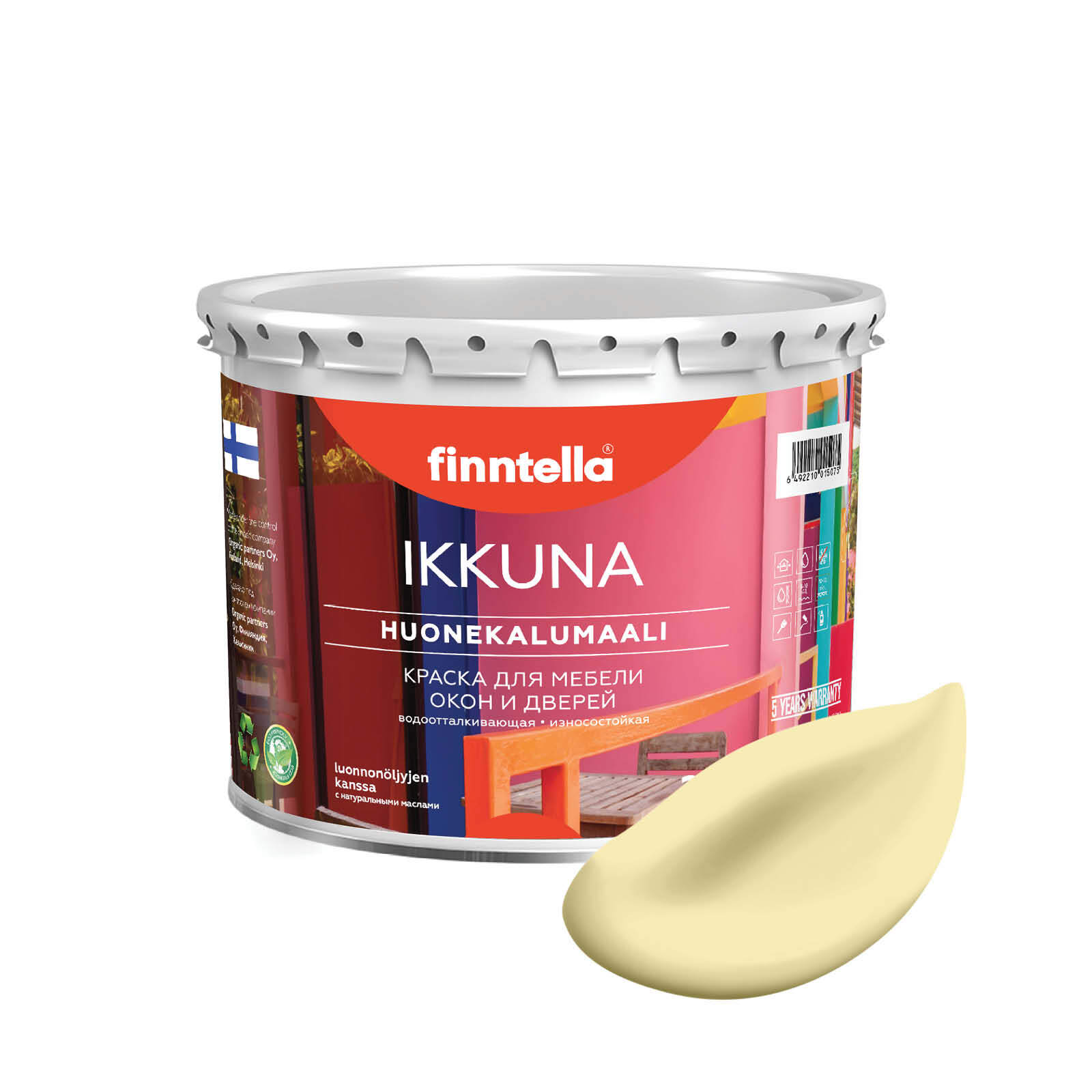 Краска IKKUNA Color Матовая, SADE Светло-жёлтый, 2,7л, Желтый, IKKUNA Color для дерева, деревянных поверхностей и интерьеров, стен и потолка с натуральным маслом, без запаха
Краска IKKUNA Color Матовая, SADE Светло-жёлтый, 2,7л, Желтый, IKKUNA Color для дерева, деревянных поверхностей и интерьеров, стен и потолка с натуральным маслом, без запаха