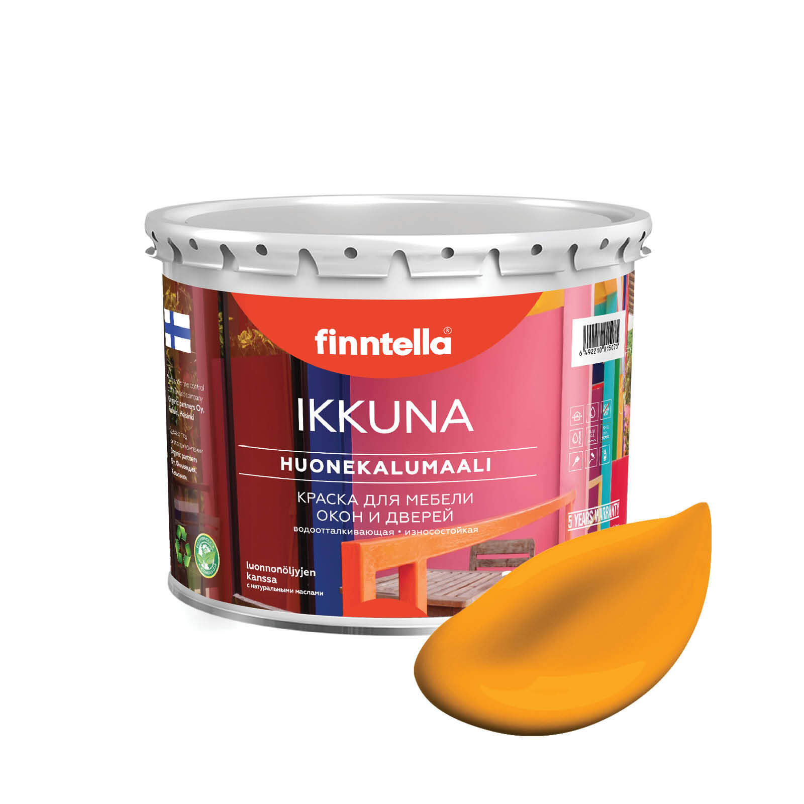 Краска IKKUNA Color Матовая, LIEKKI пламенный желтый, 2,7л, IKKUNA Color для дерева, деревянных поверхностей и интерьеров, стен и потолка с натуральным маслом, без запаха
Краска IKKUNA Color Матовая, LIEKKI пламенный желтый, 2,7л, IKKUNA Color для дерева, деревянных поверхностей и интерьеров, стен и потолка с натуральным маслом, без запаха