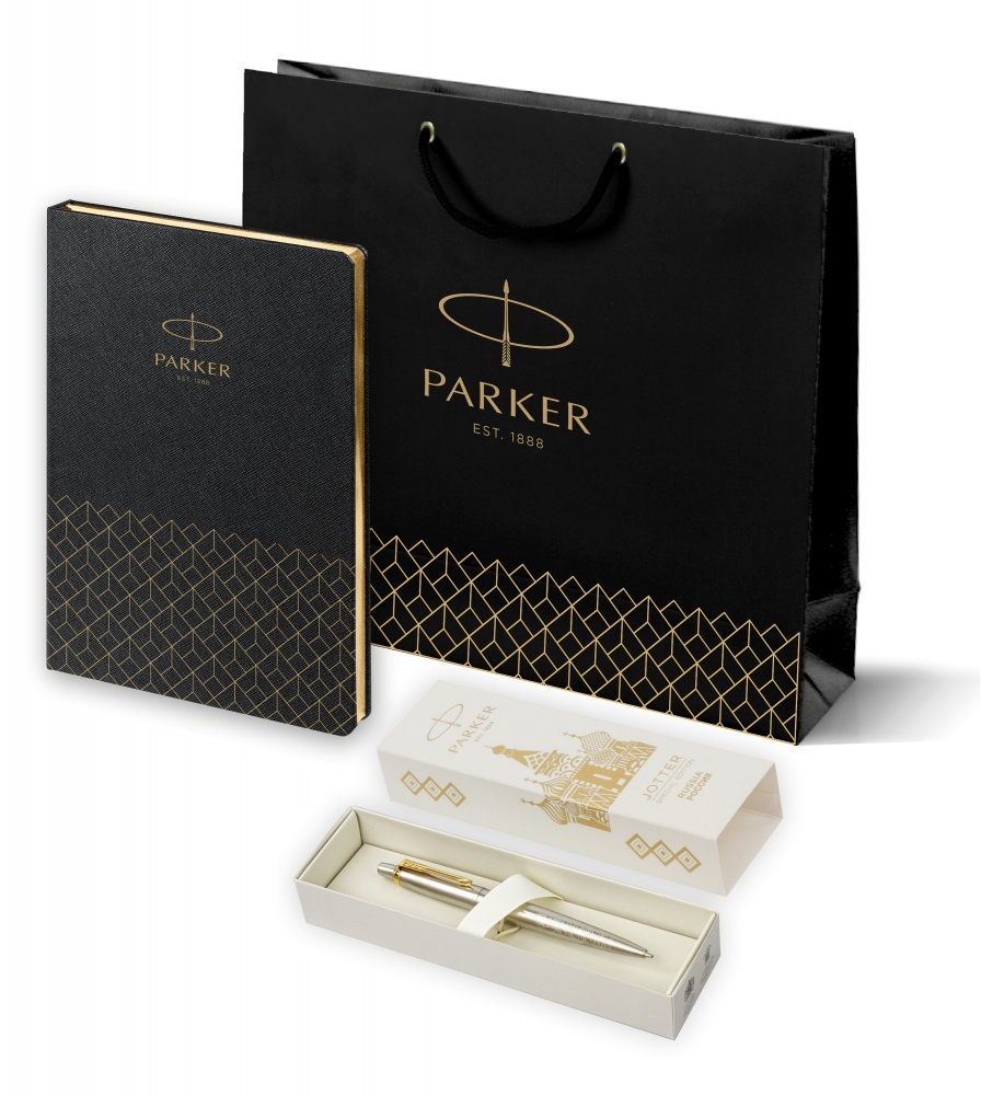 Подарочный набор: ежедневник чёрный и шариковая ручка Parker Jotter Russia SE 2126175, Подарочный набор: Шариковая ручка Parker Jotter Russia SE, цвет: St. Steel GT и Ежедневник недатированный, чёрный
Подарочный набор: ежедневник чёрный и шариковая ручка Parker Jotter Russia SE 2126175, Подарочный набор: Шариковая ручка Parker Jotter Russia SE, цвет: St. Steel GT и Ежедневник недатированный, чёрный