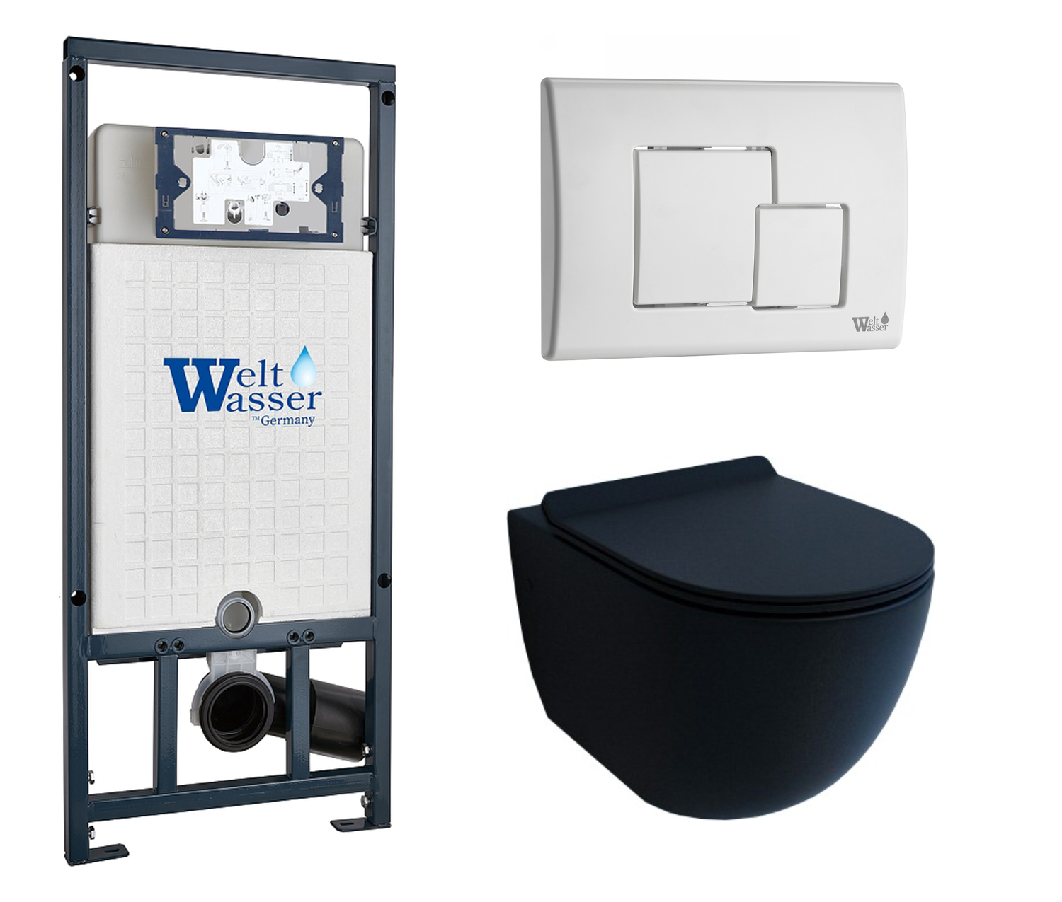 Комплект: инсталляция WeltWasser Marberg 507 + унитаз Garcia черный с кнопкой белой 
Комплект: инсталляция WeltWasser Marberg 507 + унитаз Garcia черный с кнопкой белой