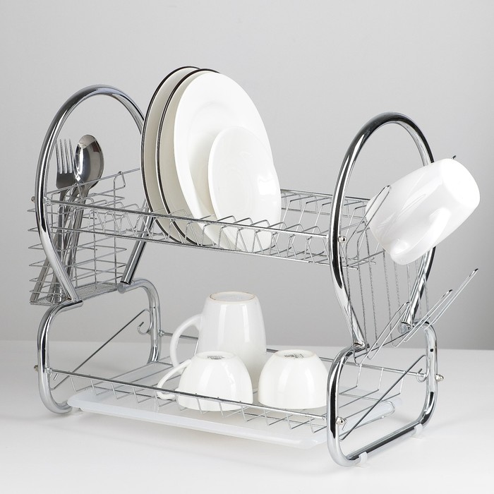 фото Сушилка для посуды «стойка», 8-образная, 40×23,5×34 см доляна