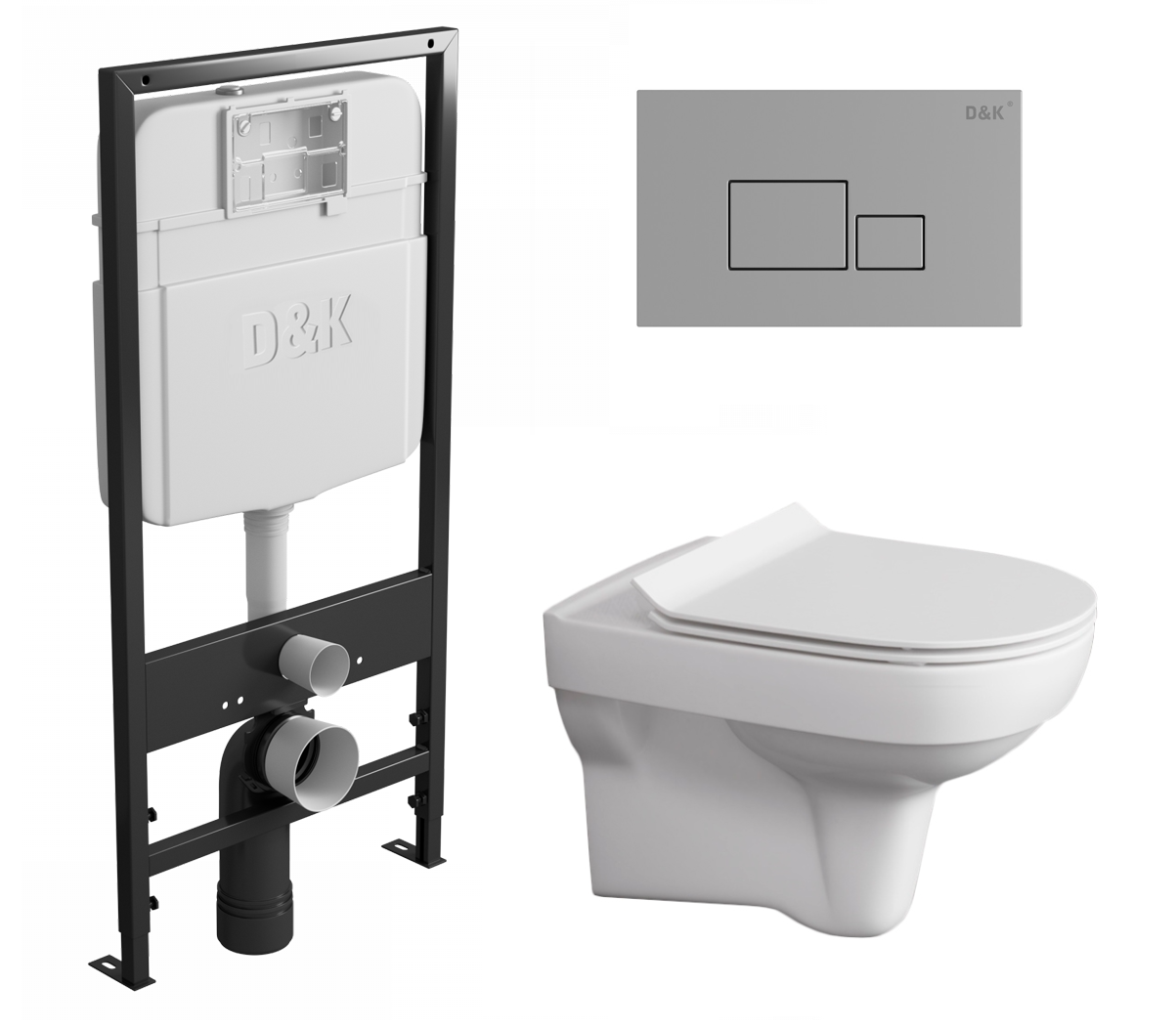 Комплект: инсталляция D&K + унитаз City New clean on + кнопка прямоугольная хром, 541880
Комплект: инсталляция D&K + унитаз City New clean on + кнопка прямоугольная хром, 541880