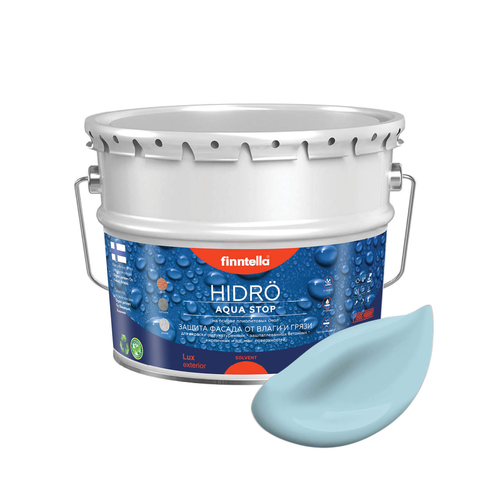 Краска HIDRO, TAIVAALLINEN нежно-голубой, 9л, HIDRO самоочищающаяся фасадная со свойствами лотоса, плиолит-полиуретановая
Краска HIDRO, TAIVAALLINEN нежно-голубой, 9л, HIDRO самоочищающаяся фасадная со свойствами лотоса, плиолит-полиуретановая