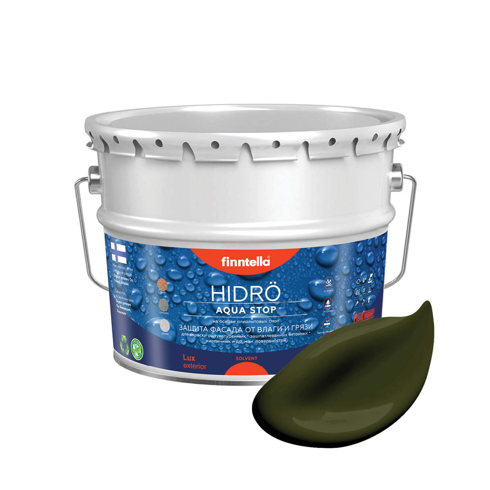 Краска HIDRO, KOMBU буро-зеленый, 9л, HIDRO самоочищающаяся фасадная со свойствами лотоса, плиолит-полиуретановая
Краска HIDRO, KOMBU буро-зеленый, 9л, HIDRO самоочищающаяся фасадная со свойствами лотоса, плиолит-полиуретановая