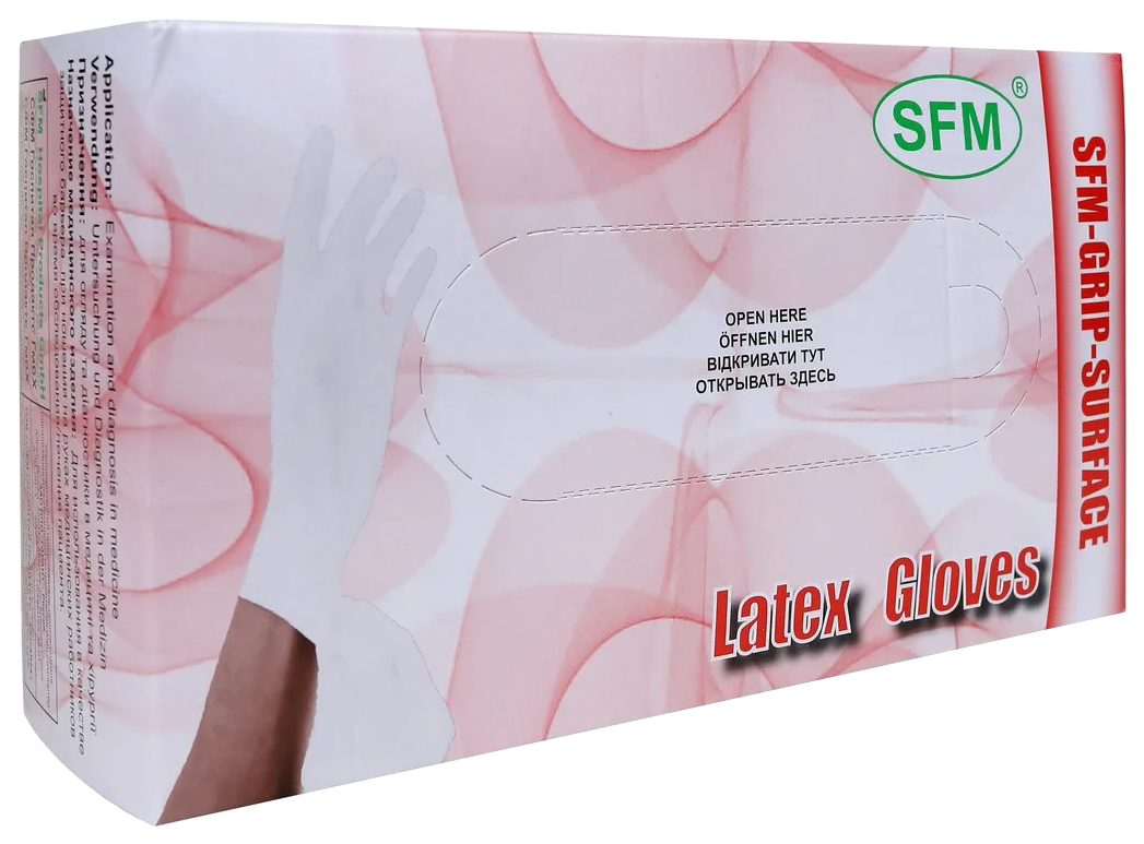Перчатки смотровые SFM Hospital Products латексные нестерильные неопудренные р.L 100 шт.
Перчатки смотровые SFM Hospital Products латексные нестерильные неопудренные р.L 100 шт.