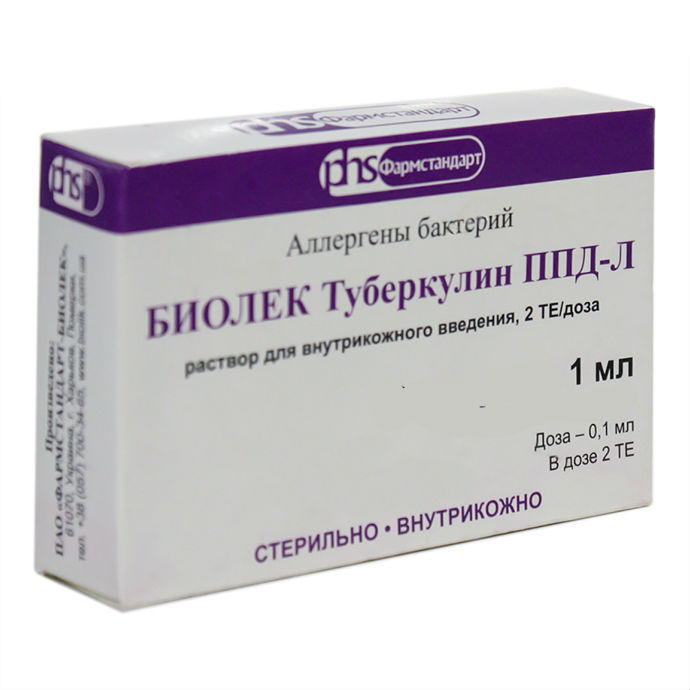 Биолек Туберкулин ППД-Л раствор для внутрикожного введения 2ТЕ/доза ампула 1 мл 1 шт.
Биолек Туберкулин ППД-Л раствор для внутрикожного введения 2ТЕ/доза ампула 1 мл 1 шт.