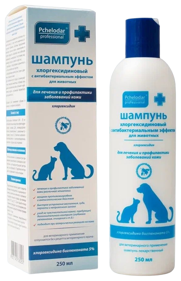 Шампунь для животных Pchelodar, хлоргексидиновый, с антибактериальным эффектом, 250 мл
Шампунь для животных Pchelodar, хлоргексидиновый, с антибактериальным эффектом, 250 мл