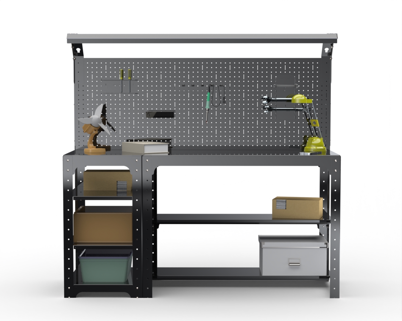 Стол металлический Metalex серия KIT 750х1200х600 с бок. полк, перф. и освещ, черный
Стол металлический Metalex серия KIT 750х1200х600 с бок. полк, перф. и освещ, черный