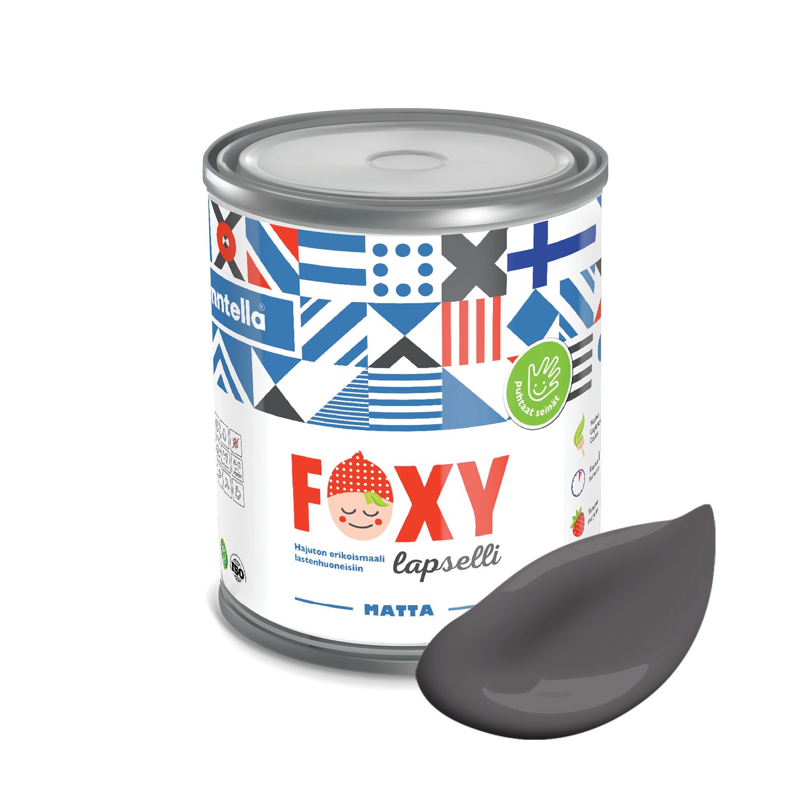 Краска для детской комнаты FOXY LAPSELLI matte, финская краска, матовая, моющаяся, цвет TU, Серый, для детской комнаты FOXY LAPSELLI matte, финская матовая, моющаяся
Краска для детской комнаты FOXY LAPSELLI matte, финская краска, матовая, моющаяся, цвет TU, Серый, для детской комнаты FOXY LAPSELLI matte, финская матовая, моющаяся